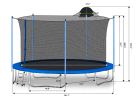 12FT Trampoline for Adults & Kids with Basketball Hoop, Outdoor Trampolines w/Ladder and Safety Enclosure Net for Kids and adults - as Pic