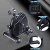 Indoor Under Desk Arms Legs Folding Pedal Exercise Bike With Electronic Display - Black B - Exercise & Fitness