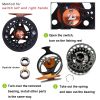 Kylebooker Fly Fishing Reel Large Arbor with Aluminum Body Fly Reel 3/4wt 5/6wt 7/8wt - Black - 5/6wt