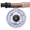 Kylebooker Fly Fishing Reel Large Arbor with Aluminum Body Fly Reel 3/4wt 5/6wt 7/8wt - Silver - 3/4wt