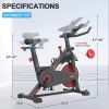 Indoor Cycling Exercise Bike Stationary, Home Gym Workout Fitness Bike with Comfortable Cusion, LCD Display and Hand Pulse - as Pic