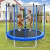 8FT Trampoline with Safety Enclosure Net, Heavy Duty Jumping Mat and Spring Cover Padding for Kids and Adults - as Pic