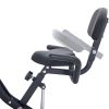 Folding Exercise Bike; Fitness Upright and Recumbent X-Bike with 10-Level Adjustable Resistance; Arm Bands and Backrest - Red