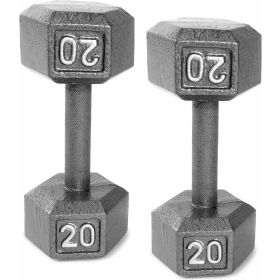 Barbell Cast Iron Dumbbell, 20 Lb. Pair - 40lbstotal