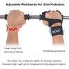 Weightlifting Fitness Gloves With Wrist Wraps; Silicone Gel Full Palm Protection; Gym Workout Gloves; Power Lifting Equipment - Black - M