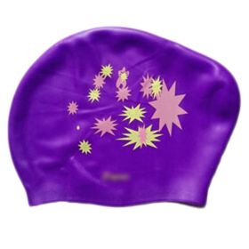 Purple Large Long Hair Swim Cap Ear Protection Adult Swim Cap Silicone Swim Caps for Women Swimming - Default