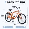 7 Speed Bicycles 26"Inch Multiple Colors Men's Beach Cruiser Bike - as Pic