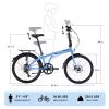 24" Folding City Bike Aluminum Frame 7 Speed Folding Bike - as Pic