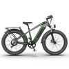 AOSTIRMOTOR New Pattern King 26" 1000W Electric Bike 26in Fat Tire 52V15AH Removable Lithium Battery for Adults - as picture