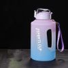 Sports Water Jug With Time Markers; Gradient Color Fitness Accessories - Blue/orange - 2300ml