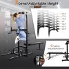 Indoor Strength Training Adjustable Heights Multi-Function Fitness Pull Up Equipment - Black - Style A