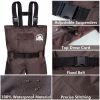 UPGRADE Fishing Waders for Men&Women with Boots Waterproof;  Nylon Chest Wader with PVC Boots & Hanger Brown - Brown - Men 11/Women 13