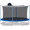 12FT Trampoline for Adults & Kids with Basketball Hoop, Outdoor Trampolines w/Ladder and Safety Enclosure Net for Kids and adults - as Pic