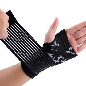 Black Adjustment Hand Wrist Palm Support - Black - Free Size