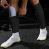 1 Pair Sports Soccer Shin Guard Pad Sleeve Sock Leg Support Football Compression Calf Sleeve For Adult Teens Children - Black