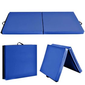 Indoor Exercise Mat Gym Gymnastics Mat Thick Folding Panel For Yoga  - Blue - Gymnastics Mat