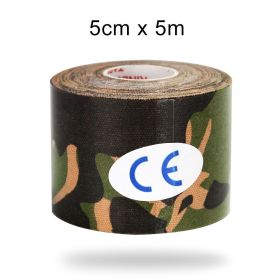 Kinesiology Tape Athletic Recovery Elastic Tape Kneepad Muscle Pain Relief Knee Pads Support For Gym Fitness Bandage - 5cmX500cm Green Camo