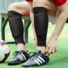 1 Pair Sports Soccer Shin Guard Pad Sleeve Sock Leg Support Football Compression Calf Sleeve For Adult Teens Children - Black