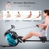 Water Rowing Machine Rower with LCD Monitor, Exercise Workout Water Rower for Home Use - as Pic