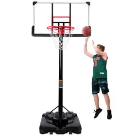 Portable Basketball Hoop & Goal; Outdoor Basketball System with 6.6-10ft Height Adjustment for Youth; Adults - as picture