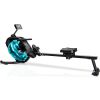 Water Rowing Machine Rower with LCD Monitor, Exercise Workout Water Rower for Home Use - as Pic