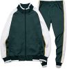 Women's 2 Pieces Tracksuits Casual Running Jogging Athletic Casual Outfits Full Zip Suit Gym Sports Sweatsuits - S - green