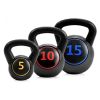 5 10 15 lbs Weight Kettlebell Home Fitness 3 Pieces Set Kettle Bell - Black - Exercise & Fitness