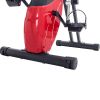 Folding Exercise Bike; Fitness Upright and Recumbent X-Bike with 10-Level Adjustable Resistance; Arm Bands and Backrest - Red