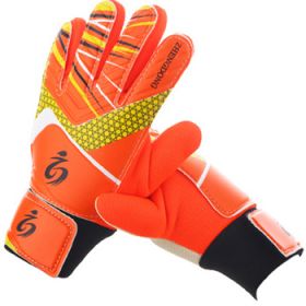 Kid's soccer goalkeeper gloves guantes de portero for children 5-16 years old soft goalkeeper gloves children riding scooters sp - Orange - 7