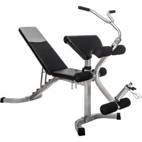 6+3 Positions Adjustable Weight Bench with Leg Extension - Olympic Utility Benches with Preacher Curl - as Pic