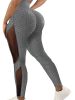 Honeycomb Mesh Contrast Leggings, Sporty Skinny High Waist Lifting Yoga Leggings, Women's Clothing - Grey - M(6)