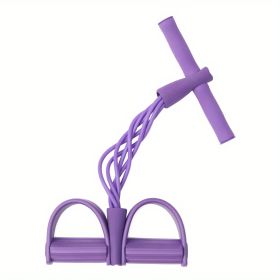 Pedal Resistance Bands; Thickened Foot Pedal Pull Rope; Yoga Equipment For Abdomen Waist Arm Leg Stretching Slimming Training - Purple