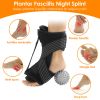 Plantar Fasciitis Night Splint Adjustable Foot Orthotic Brace Support Achilles Tendonitis Ankle Pain Relief  - Black