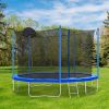 12FT Trampoline for Adults & Kids with Basketball Hoop, Outdoor Trampolines w/Ladder and Safety Enclosure Net for Kids and adults - as Pic