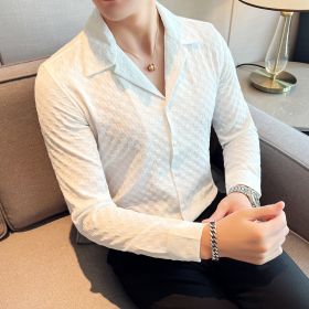 Cuban Collar Casual Long Sleeve Shirt