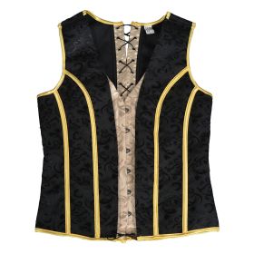 Black Jacquard Gold Edge High-end Vest Men's Body Shapers