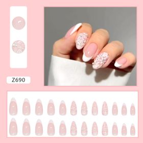 Spring And Summer Comely Diamond Manicure Gentle Girl White Manicure Wear Nail